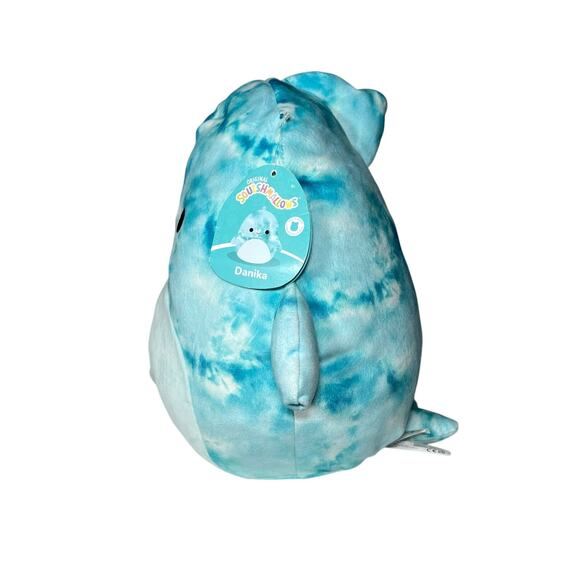 Squishmallows Danika Dolphin Blue Crinkle Tie-dye NWT 11" 2022 Sealife Squad - Picture 2 of 11
